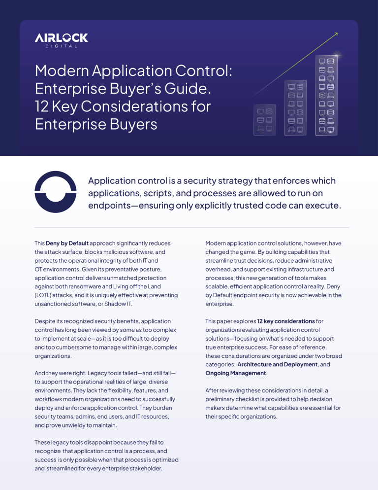 Modern application control enterprise buyers guide 12 key considerations for enterprise buyers