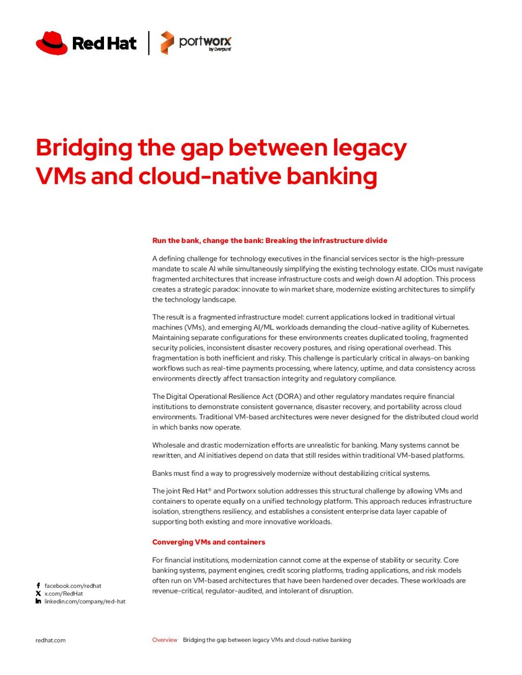Overview bridging the gap between legacy vms and cloud native banking